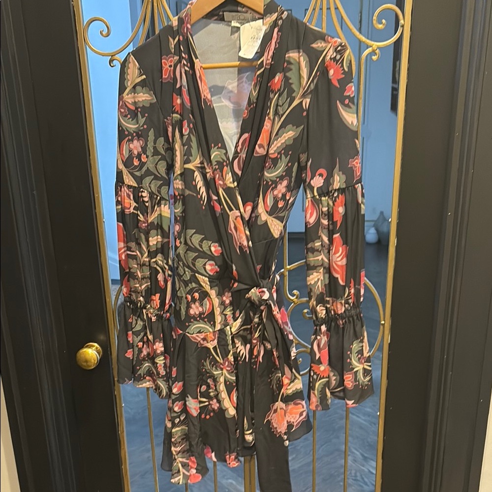 Floral Wrap Jacket Patbo nwt size 4 green pink